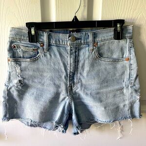 GAP Light Blue Frayed Jean Shorts